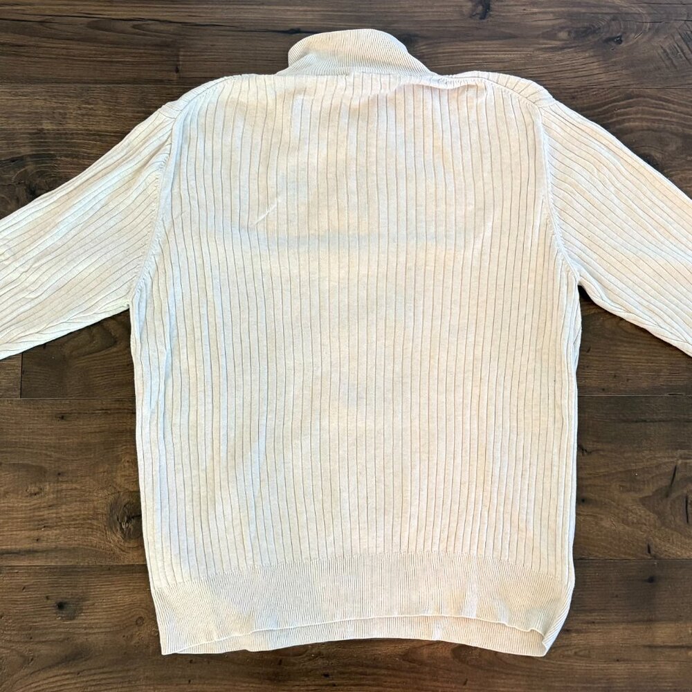 BACHRACH MEN'S LARGE COTTON TAN SWEATER - Picture 7 of 11